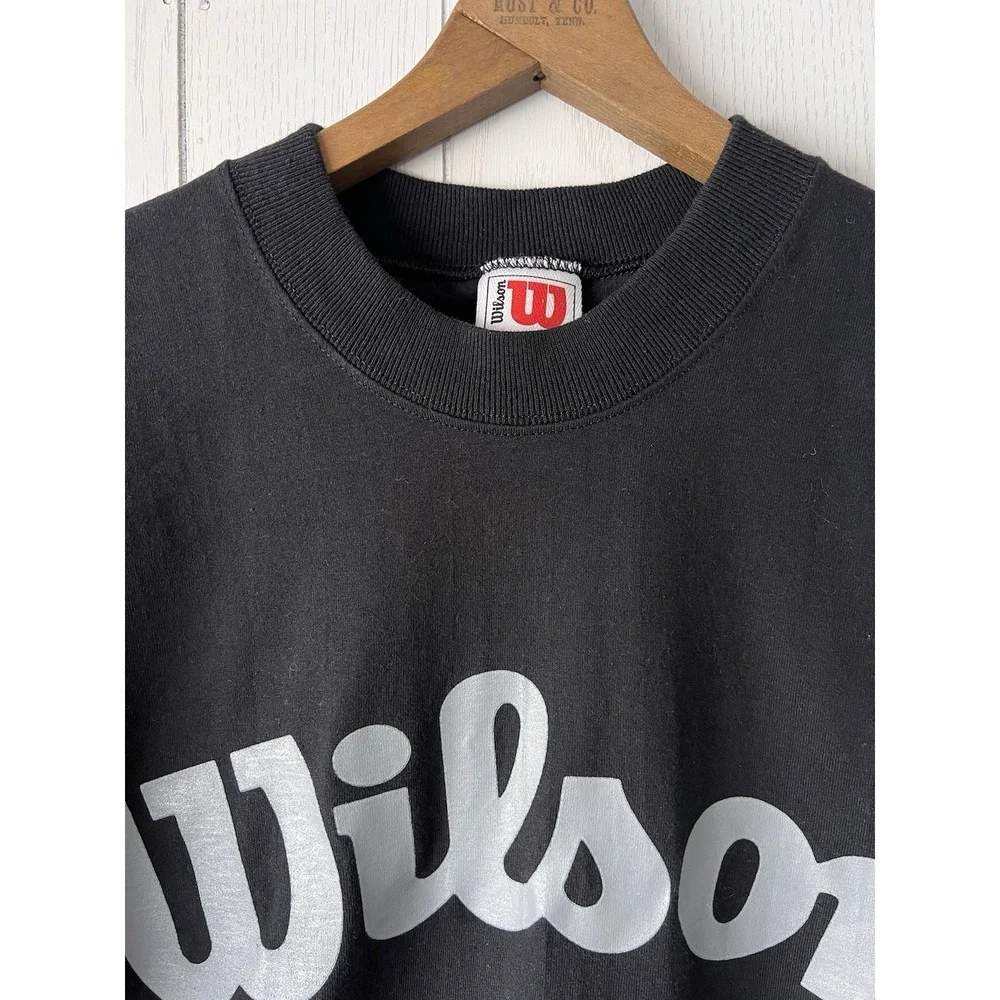 Vintage 90's LOT OF 2 Wilson Athletic Spellout T-Shirts USA Men Medium Black Red